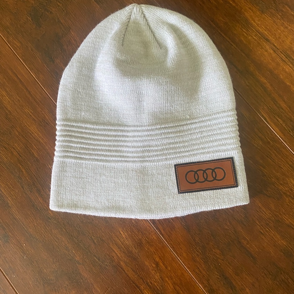 Audi - Cream and Brown Knit Beanie Hat